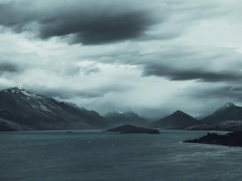 Storm over a lake