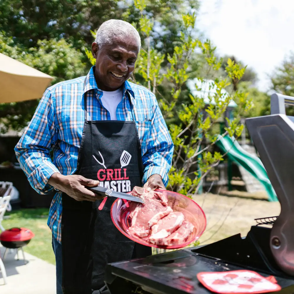 Man with barbeque