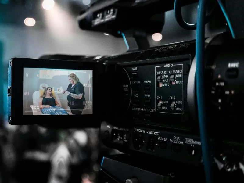 Video camera with screen